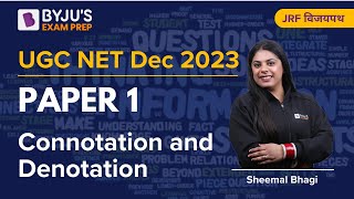 UGC NET Dec 2023  Paper 1  Connotation and Denotation  Sheemal Mam [upl. by Candless]