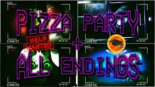 How to beat FNaF VR  Pizza Party  ALL ENDINGS Walkthrough  FNaF Academy [upl. by Noira902]