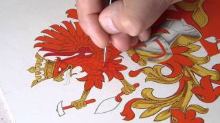 Heraldic Artist Arms in Progress  Jamieson Studios Master Artist Andrew Stewart Jamieson [upl. by Ihcas]