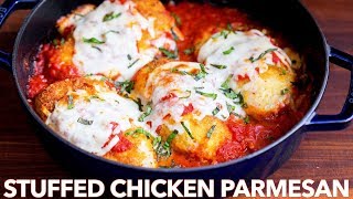 Stuffed Chicken Parmesan Recipe with Gluten Free Option [upl. by Ayaet]