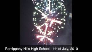 Parsippany Hills High School Fireworks  4th of July 2010 [upl. by Yeargain31]