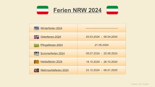 Ferien NRW 2024 [upl. by Haramat395]