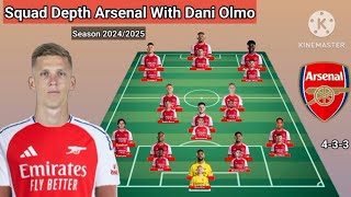 Arsenal Squad Depth With Dani Olmo Season 20242025  Update Today [upl. by Ennairb254]