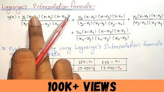 Lagrange interpolation method  Lagranges interpolation formula [upl. by Rayner]