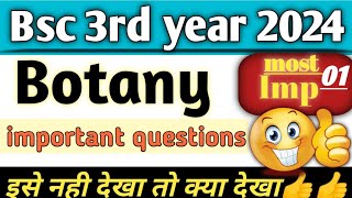 bsc 3rd year botany 1st paper important questions 2024 bsc botany [upl. by Aciria579]