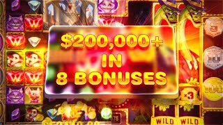 I WON 200000 in 8 BONUSES BIG WINS Highlights [upl. by Nostrebor]