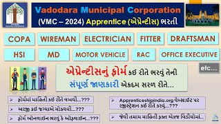 VMC Apprentice Recruitment Application Form 2024  Vadodara Municipal ITI Apprentice Bharati 2024 [upl. by Alano]