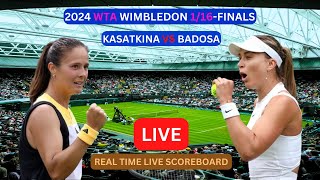 Daria Kasatkina Vs Paula Badosa LIVE Score UPDATE Today Womens Tennis 2024 WTA Wimbledon 116Finals [upl. by Elyagiba]