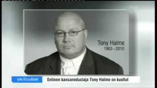 Yle TVUutiset Tony Halme on kuollut [upl. by Zigrang]