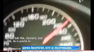 Un tânăr din Cluj sa filmat în timp ce gonea cu 240 kmh pe autostradă [upl. by Odinevneib]