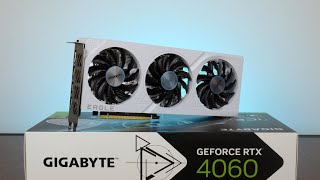 Great For White PC Builds Gigabyte GeForce RTX 4060 EAGLE OC ICE 8G Review [upl. by Yehus109]