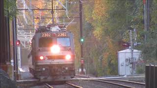 SEPTA AEM7 2302 flies through Wallingford Station 11717 [upl. by Yorker40]