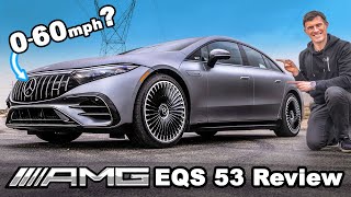 MercedesAMG EQS 53 review  whats its true 060mph [upl. by Atinor]