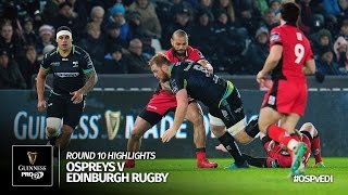 Round 10 Highlights Ospreys Rugby v Edinburgh Rugby  201617 season [upl. by Oileduab]