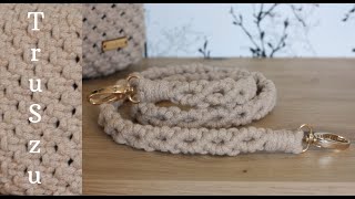 DIY Easy Macrame Bag Handle Makrama Pasek do torebki krok po krok Diamond Pattern Wzór Diament [upl. by Robbyn]