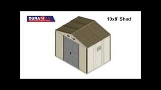 DuraMax 10X8 Woodside Vinyl Shed Assembly Animation [upl. by Ennairrek]