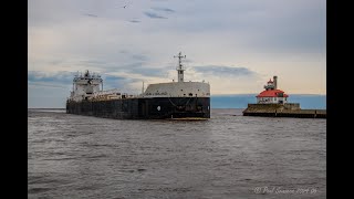 Early Morning Catch The John J Boland on my way to workArriving Duluth with Limestone for Hallett5 [upl. by Ameluz]