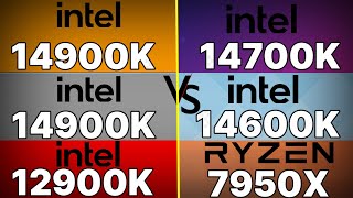 İ9 14900K VS R9 7950X3d VS I9 13900K VS İ9 12900K VS İ7 14700K VS İ5 14600K VS İ5 13600K [upl. by Annaiviv545]