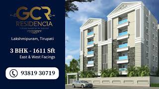 GCR Residencia  Spacious 3 BHK Apartments at Lakshmipuram Tirupati [upl. by Azilanna]