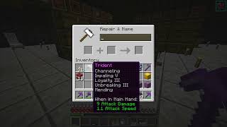 Loyalty and Channeling enchants can be put on 1 Trident but not Riptide  Minecraft 121 [upl. by Lainahtan]