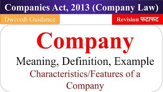 Companies Act 2013 Companies act Characteristics of Companies company law revision mba bcom [upl. by Delija]