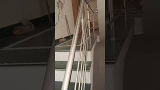 Stainless steel stair railing round pipe [upl. by Trenna]