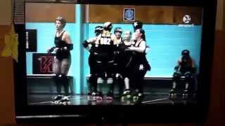 Dead End Derby featured on The Crowd Goes Wild Harriet Potter Roller Derby bout October 2014 [upl. by Trotta]