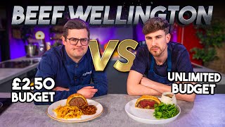 BEEF WELLINGTON BUDGET BATTLE  Chef £250 VS Normal Unlimited Budget  Sorted Food [upl. by Euqirdor]