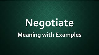 Negotiate Meaning with Examples [upl. by Amek]