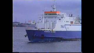 Zeebrugge 1989  Ferry to Harwich  PampO quotEuropean Clearwayquot [upl. by Radnaskela24]