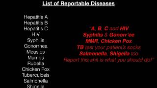 Reportable Diseases Song  USMLE Mnemonic [upl. by Adlei]