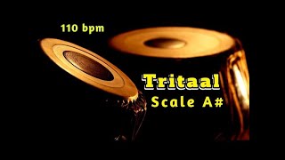 Tritaal  110 bpm  Scale A  With Tanpura Pa Sa  HD Quality Sound  Tabla Online [upl. by Odlanir]