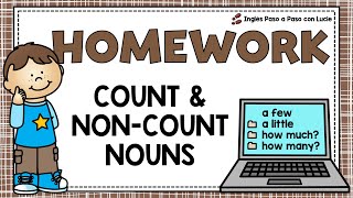 PASO 19  INTERMEDIOS TAREA DE SUSTANTIVOS CONTABLES E INCONTABLES EN INGLÉS  HOMEWORK [upl. by Kopaz249]