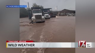 Flooding in western NC underway ahead of Hurricane Helene landfall [upl. by Htevi]