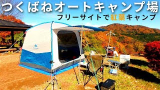 【つくばねオートキャンプ場】紅葉キャンプ 2017年11月2 Quechua Arpenaz Base M Shelter [upl. by Imhsar725]