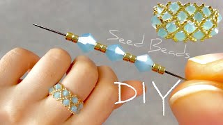 Simple Seed Bead Ring Tutorial  How to Make Easy Beaded Rings [upl. by Badr817]