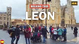 León SPAIN  Excellent Old Town Barrio Húmedo Walking Tour 4K [upl. by Eirolam715]