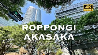 4K ROPPONGI → AKASAKA in Tokyo 💛 Nonstop Walking Tour  六本木から赤坂 東京 散歩 [upl. by Cruickshank]