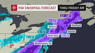 Winter Storm Pax Forecast Ice Rain Snow for DC Virginia NC [upl. by Aryk]