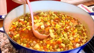 How to Make Hearty Southern Vegetable Soup with Beef [upl. by Ayerf]