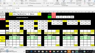 Excel Dienstplan Kita Dienstplan Vorbereitungszeit [upl. by Francisco]