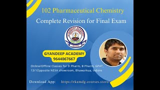 102 Pharmaceutical Chemistry Complete Revision for Final Exam [upl. by Brentt]