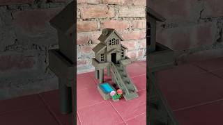 Beautiful miniature clay house making with swimming pool 🏠🌊  clayhouse mudhouse craft [upl. by Andrews]