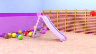 Binkie TV Learn Colors With Playground Slide Balls Educational Video For Kids [upl. by Eylk]