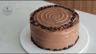 Eggless Fudgy Chocolate Cake without Cocoa Powder  Easy Recipe  Easy Chocolate Buttercream [upl. by Imaj]