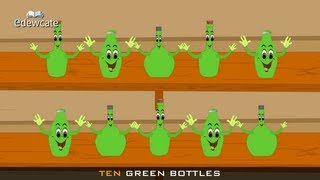 Edewcate english rhymes  Ten Green Bottles Hanging on the Wall [upl. by Intruok]