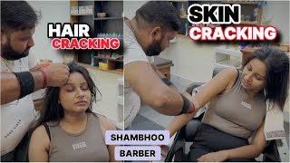 ASMR Hair  Skin amp Neck Cracking Head Massage 💆 By IndianBarber Shambhoo sensoryoverload relaxtion [upl. by Lupien]