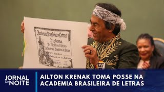 Ailton Krenak toma posse na Academia Brasileira de Letras  Jornal da Noite [upl. by Naed]