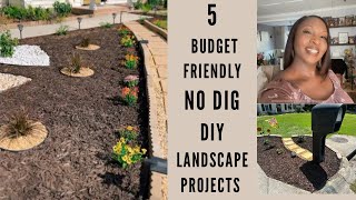 5 NO DIG Budget Friendly DIY Landscaping ProjectsSpring 🌷Outdoor Makeovers [upl. by Koran305]