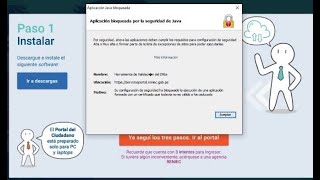 Aplicación bloqueada por la seguridad de java  Portal Ciudadano 2020 [upl. by Jemima]